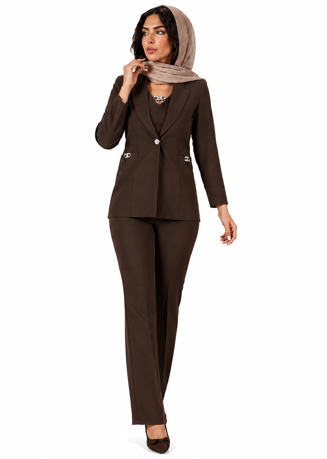 کت و شلوار زنانه سه پی اس نگین‌دار